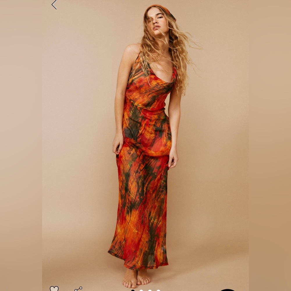 Nasty Gal Tye Dye Maxi Dress and Head Scarf- Brand New Size 12